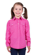 Hard Slog Shirt Girls Kelly Half Button
