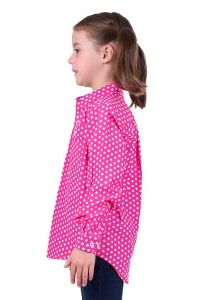 Hard Slog Shirt Girls Kelly Half Button