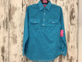 Hard Slog Ladies Sia 1/2 Placket L/S Shirt Blue