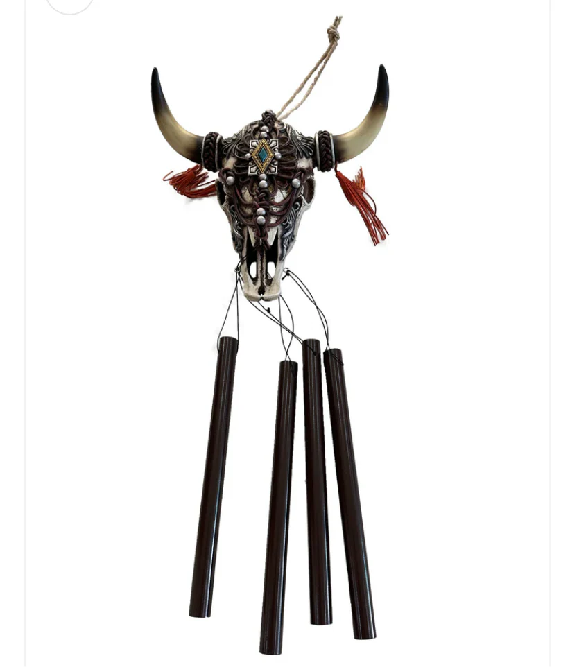Pure Western Steer Head Wind Chime