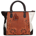 Fort Worth Tooled Handbag with Cowhide