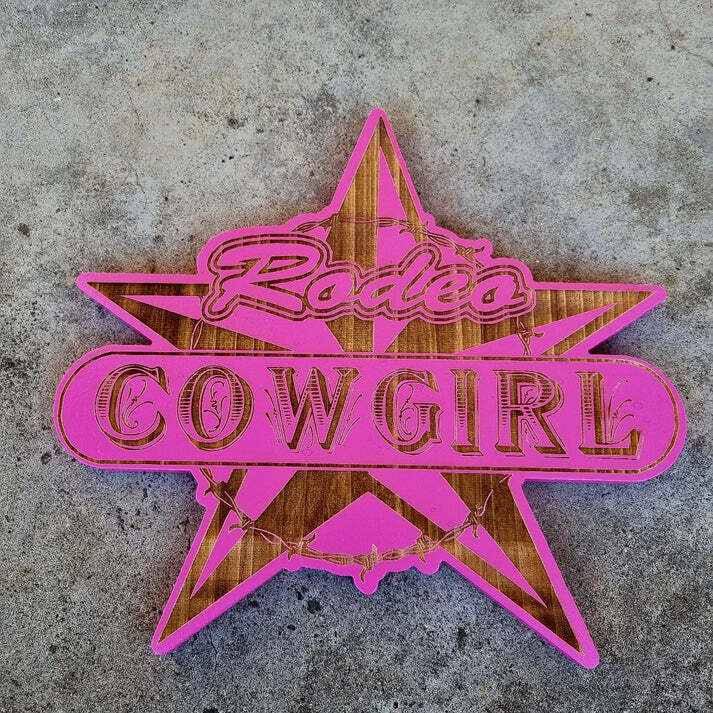 Brigalow Wall Signs - Timber - Rodeo Cowgirl