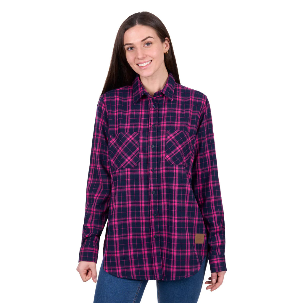 Dux-Bak Women's Sybel L/S Thermal Shirt Pink/Navy