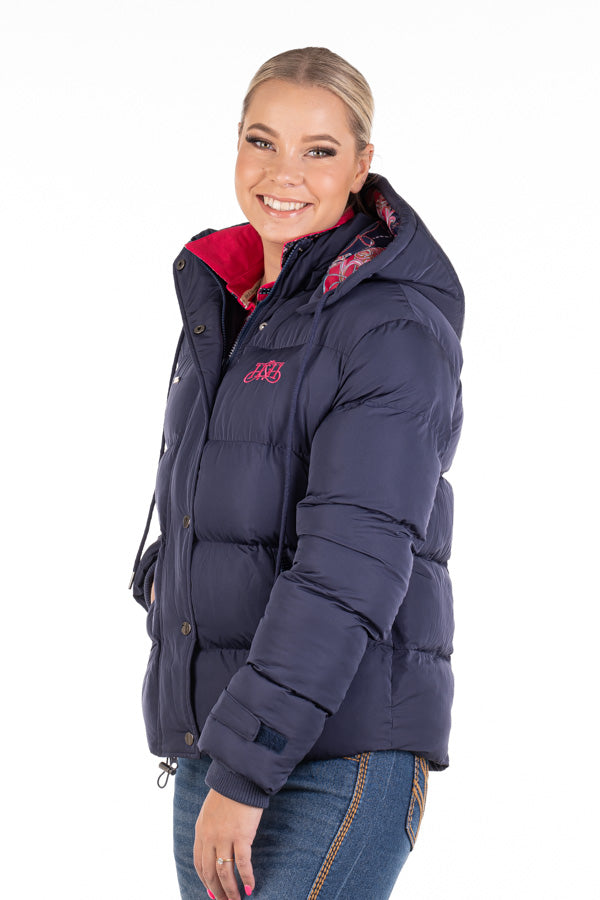 Hitchley & Harrow Navy & Hot Pink Puffer Jacket