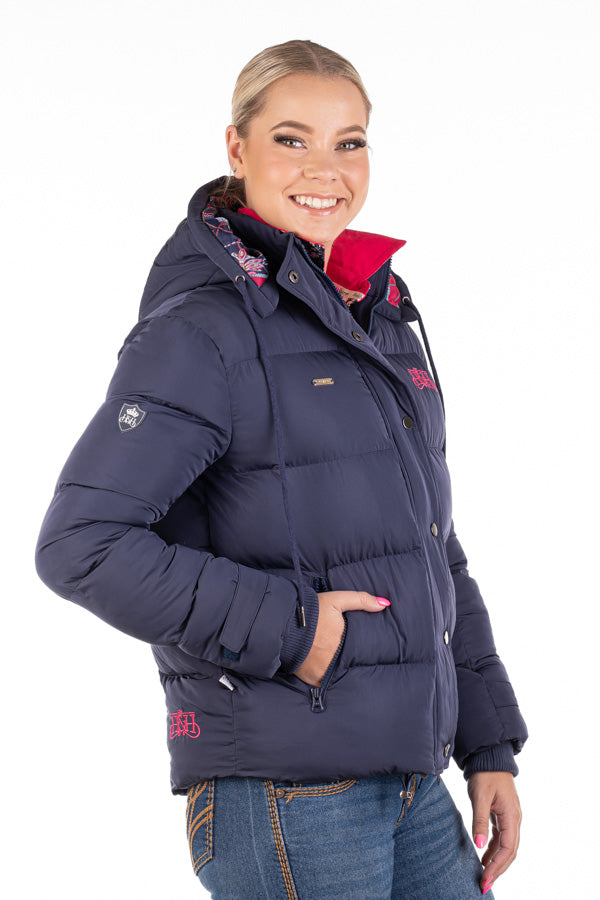 Hitchley & Harrow Navy & Hot Pink Puffer Jacket