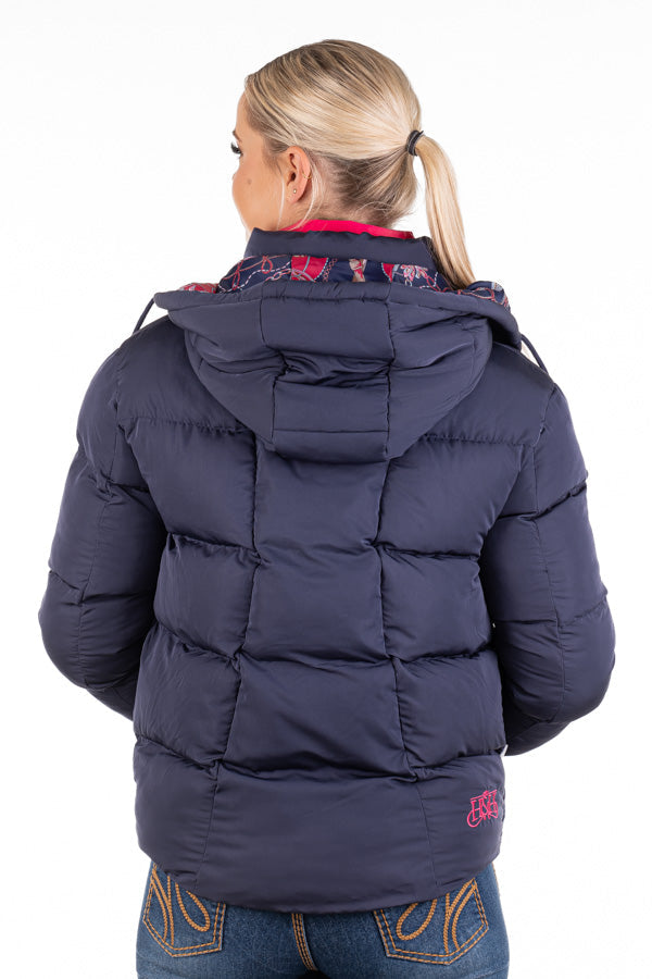 Hitchley & Harrow Navy & Hot Pink Puffer Jacket