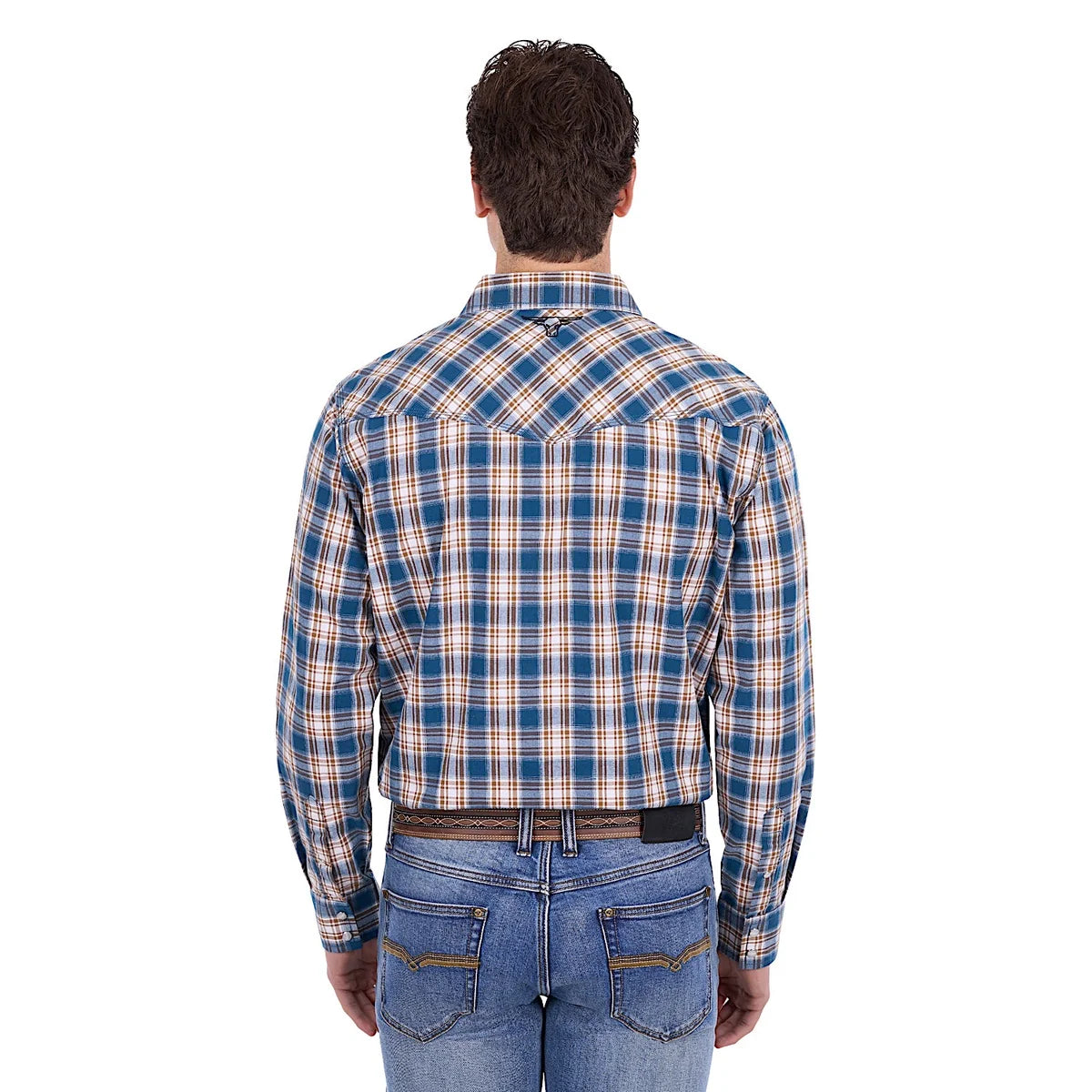 Pure Western Men's Todd Shirt - Navy/Tan