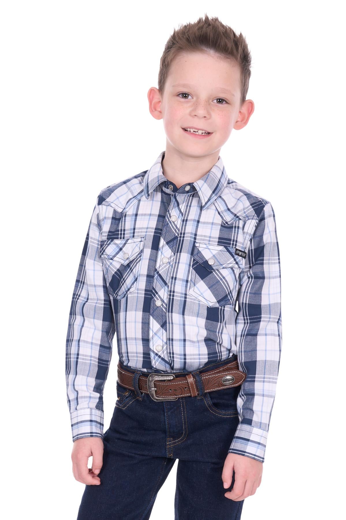 Wrangler Boy’s Billy Check Western Long Sleeve Shirt