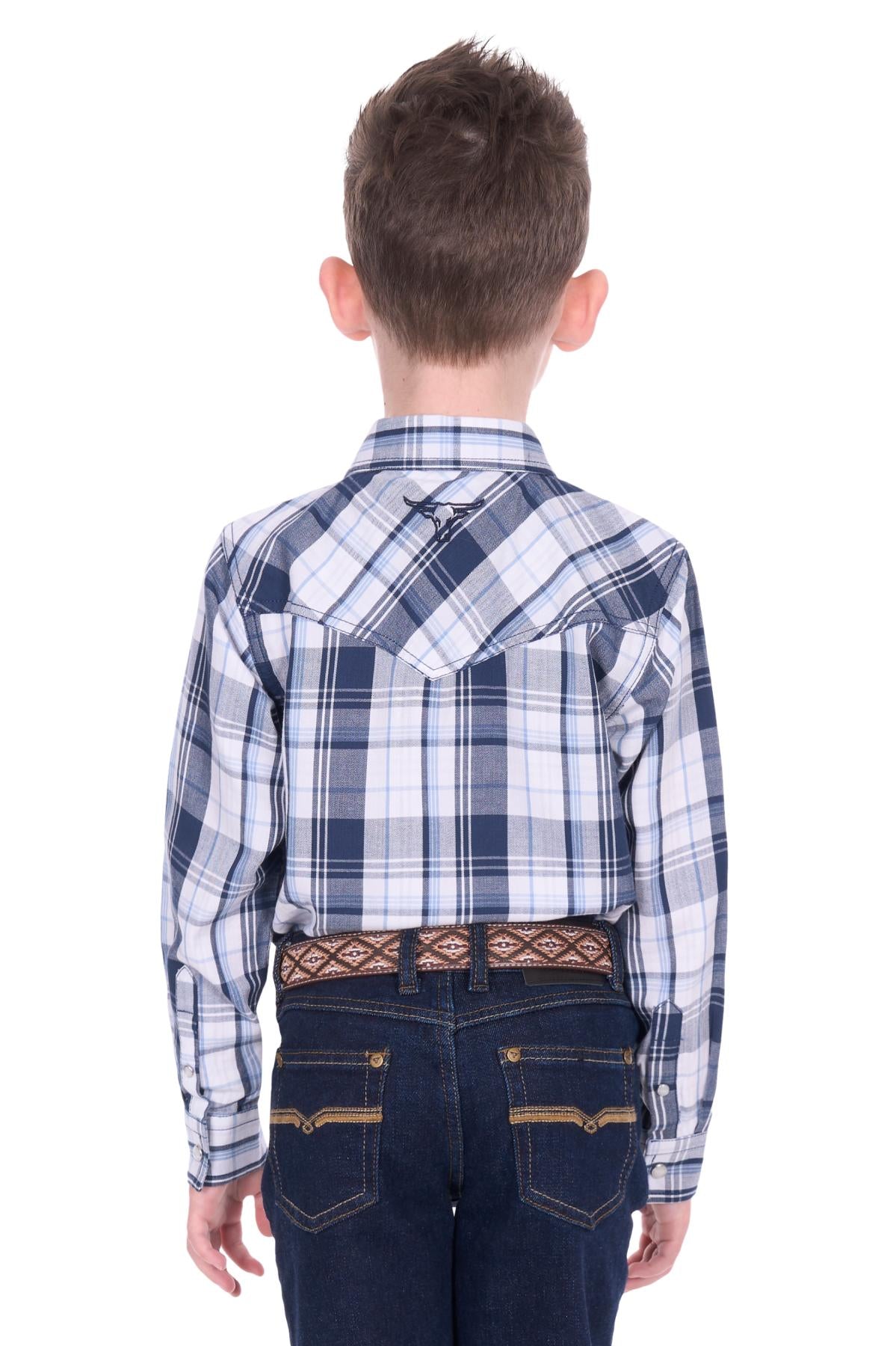 Wrangler Boy’s Billy Check Western Long Sleeve Shirt