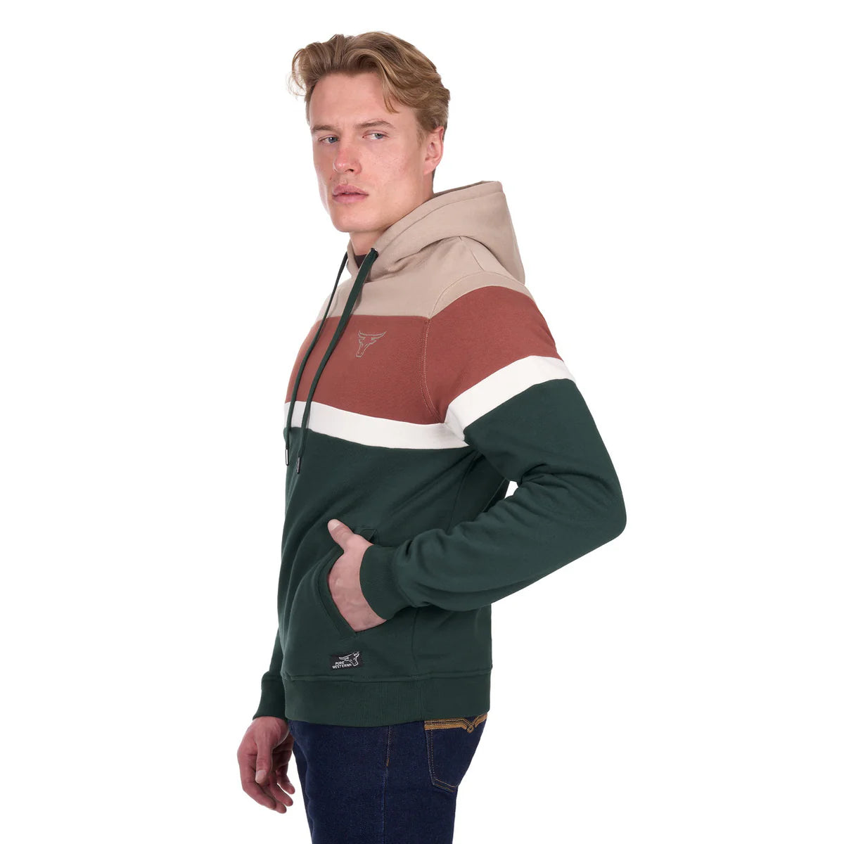 Pure Western Mens Harry Hoodie Green/Multi