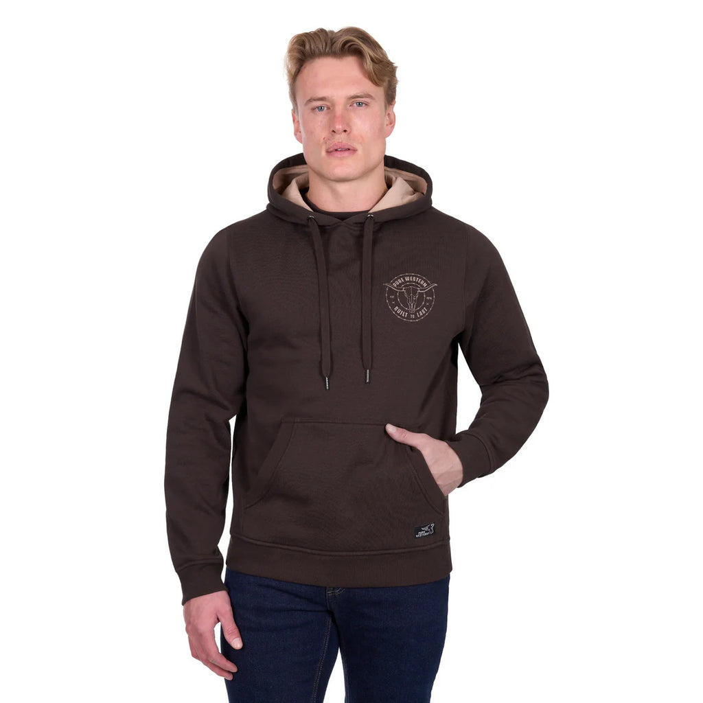Pure Western Men's Walker Hoodie Chocolate