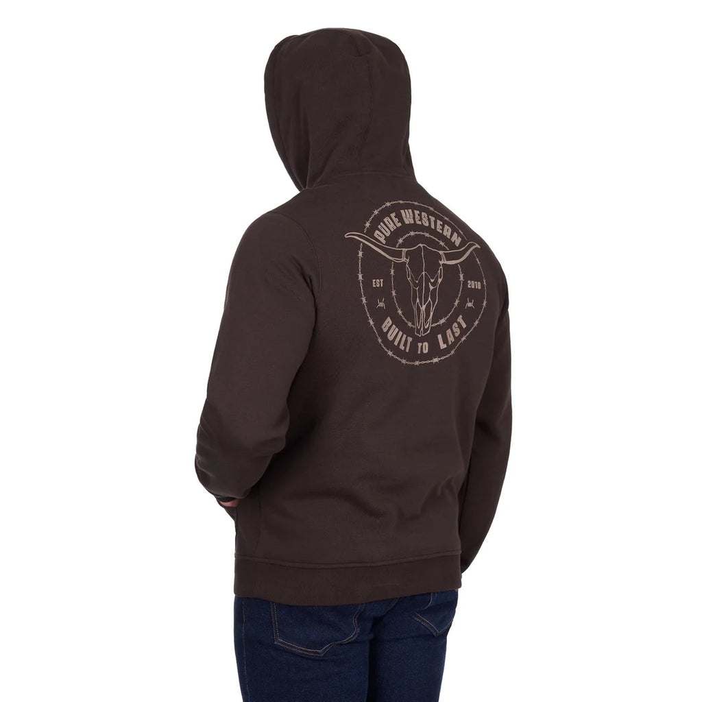Pure Western Men's Walker Hoodie Chocolate