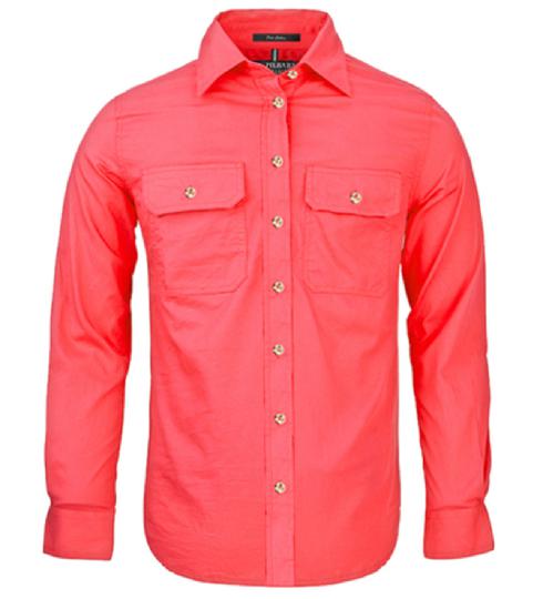 Pilbara Women's Open Front L/S Shirt Watermelon