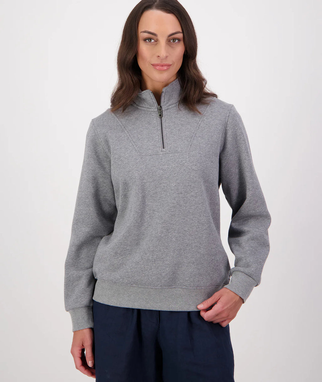 Swanndri Women's Hazelwood Quarter Zip Jumper Mid Grey Marle