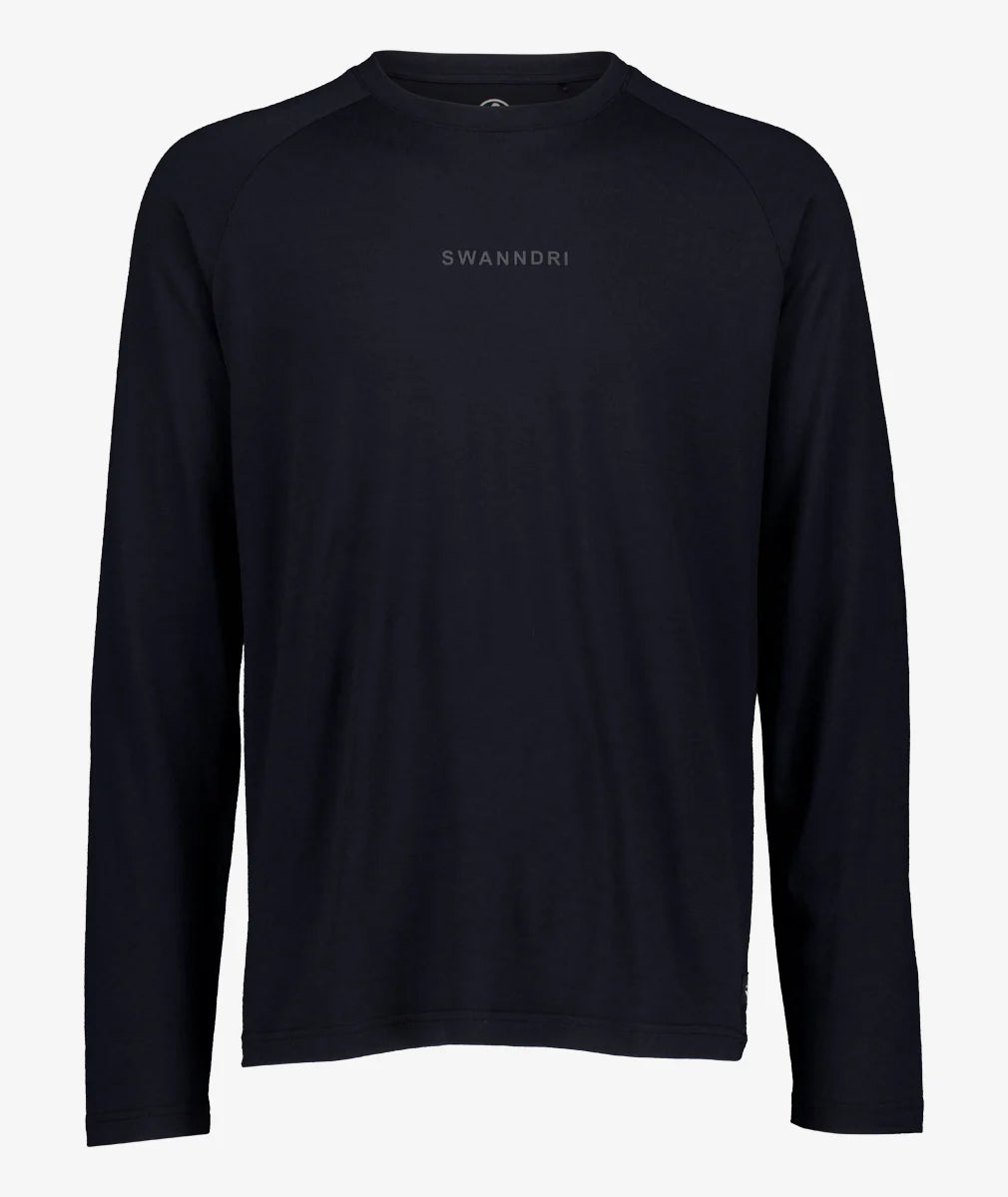 Swnndri Men's Carlton Long Sleeve Merino T-Shirt- Black