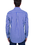 Hard Slog Men’s Shirt ‘Levers’ Half Placket Long Sleeve Royal/White