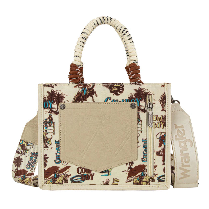 Wrangler Rodeo Print Crossbody Bag Natural