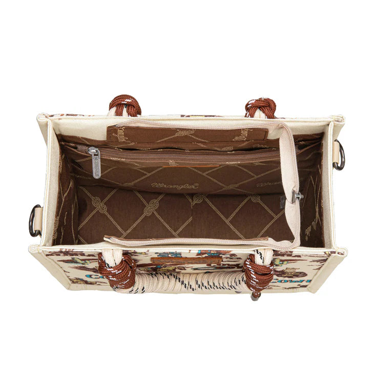 Wrangler Rodeo Print Crossbody Bag Natural