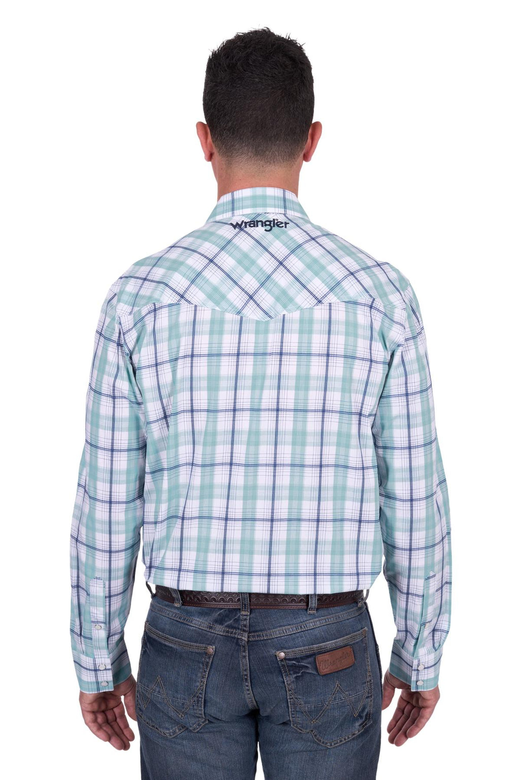 Wrangler- MEN’S JACOB CHECK LOGO WESTERN LONG SLEEVE SHIRT