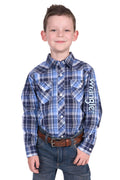 Wrangler BOY’S BILLY CHECK LOGO WESTERN LONG SLEEVE SHIRT