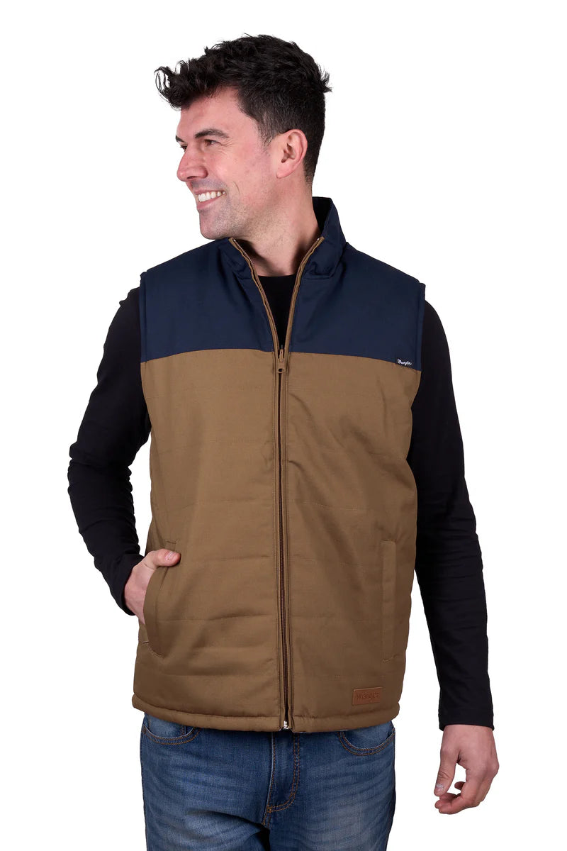Wrangler Men’s Koda Reversible Vest - Tan/Navy