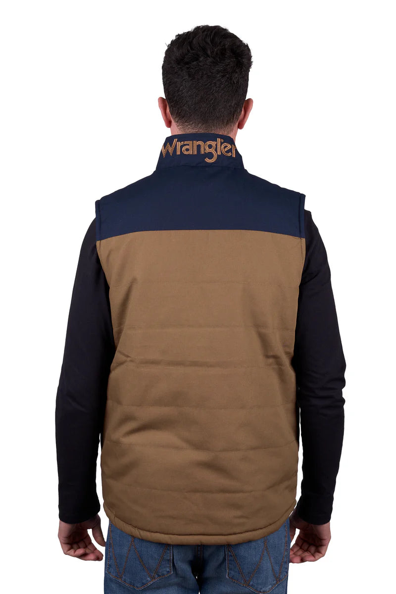 Wrangler Men’s Koda Reversible Vest - Tan/Navy