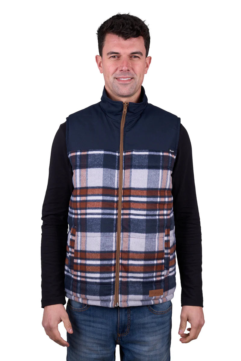 Wrangler Men’s Koda Reversible Vest - Tan/Navy