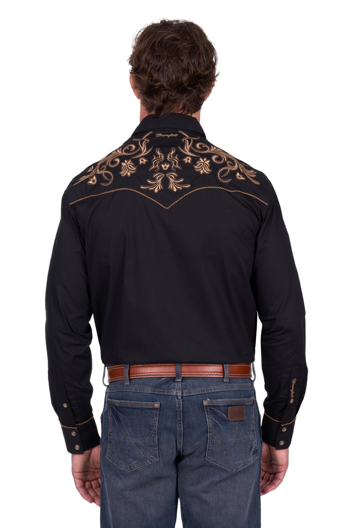 Wrangler Men’s Luke Embroidered Long Sleeve Shirt