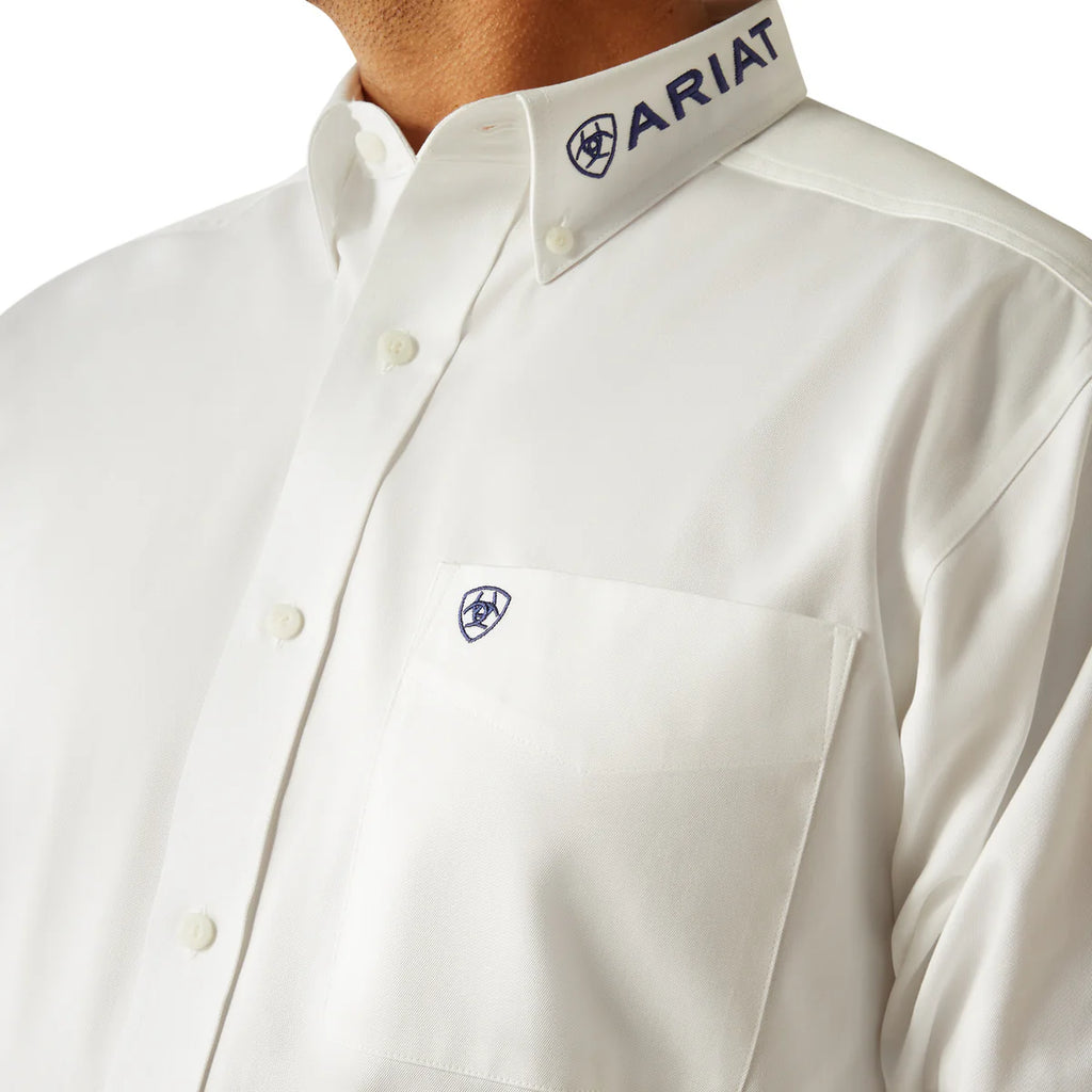 Ariat Men's Team Logo Twill Shirt - White / Teal