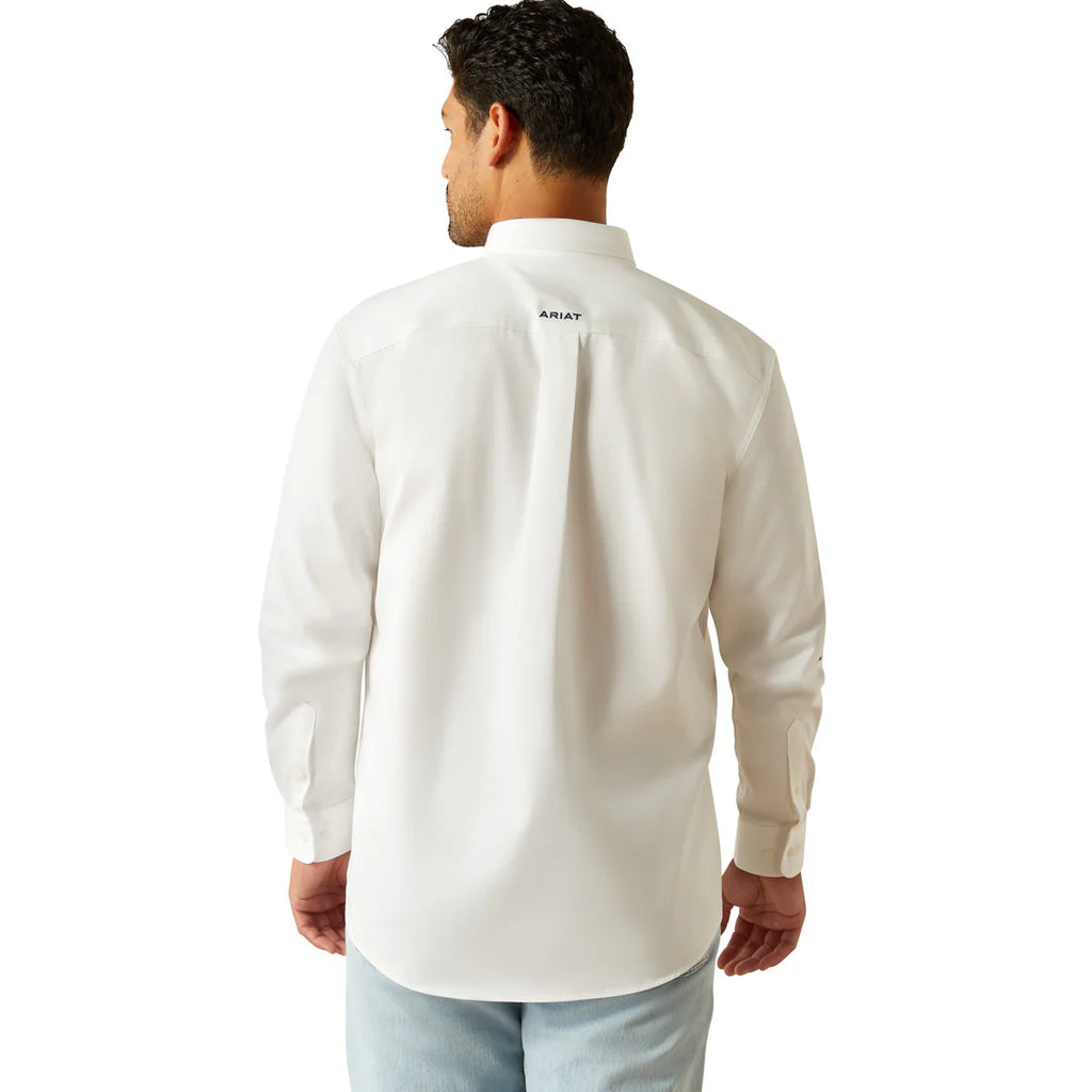 Ariat Men's Team Logo Twill Shirt - White / Teal