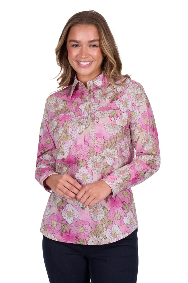 Hard Slog Ladies Etta 1/2 Placket Shirt
