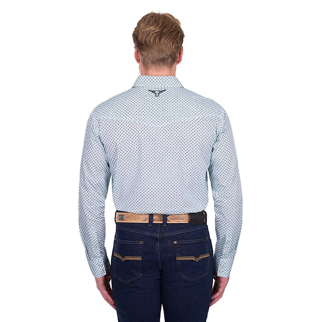 Pure Western Men's Gerald Shirt - Green/Navy