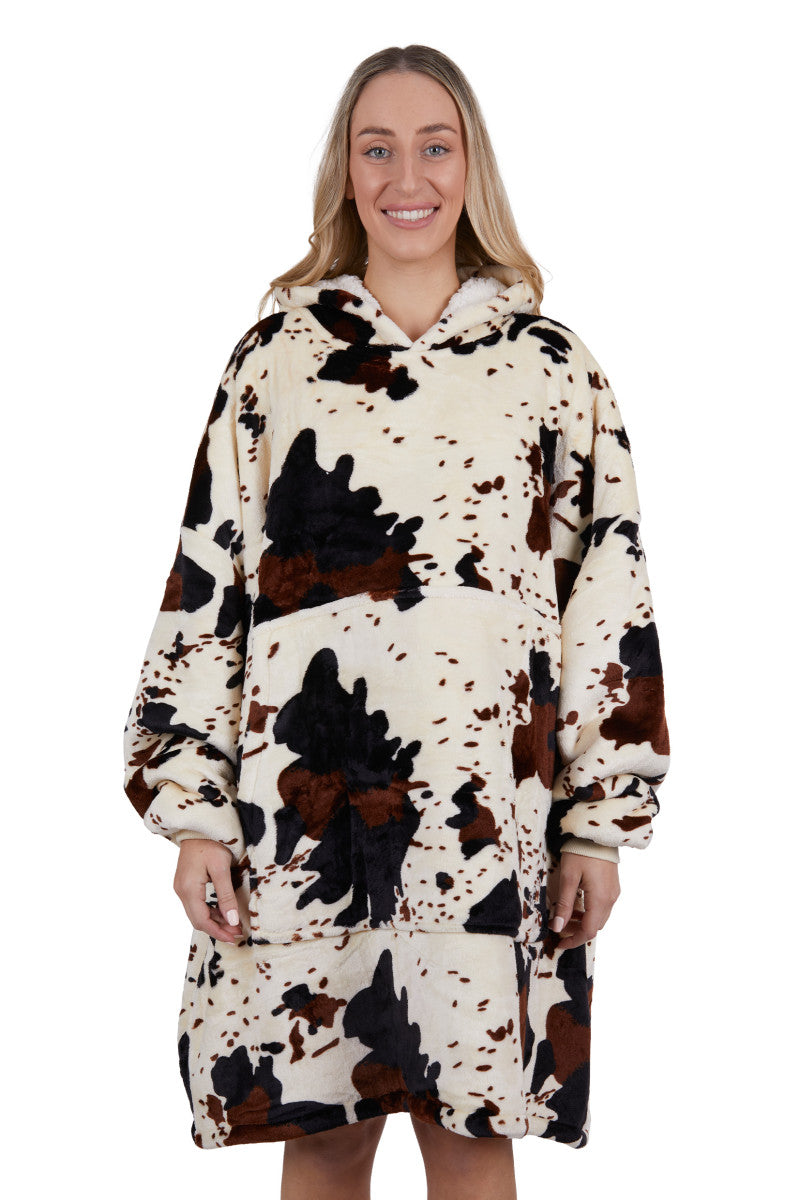 PW Cow Print Snuggle Hoodie