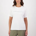 Swanndri Womens Script V2 T-Shirt White/ Platinum