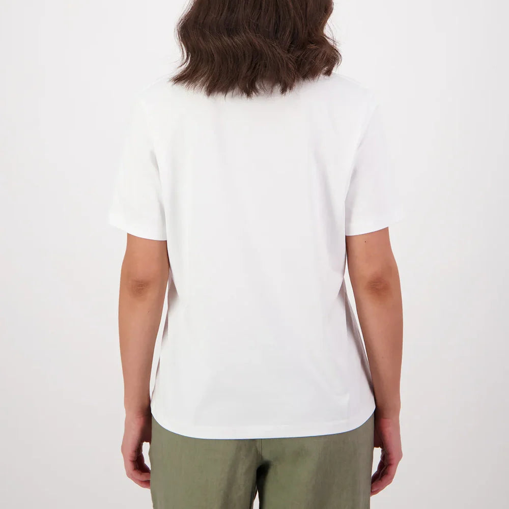 Swanndri Womens Script V2 T-Shirt White/ Platinum