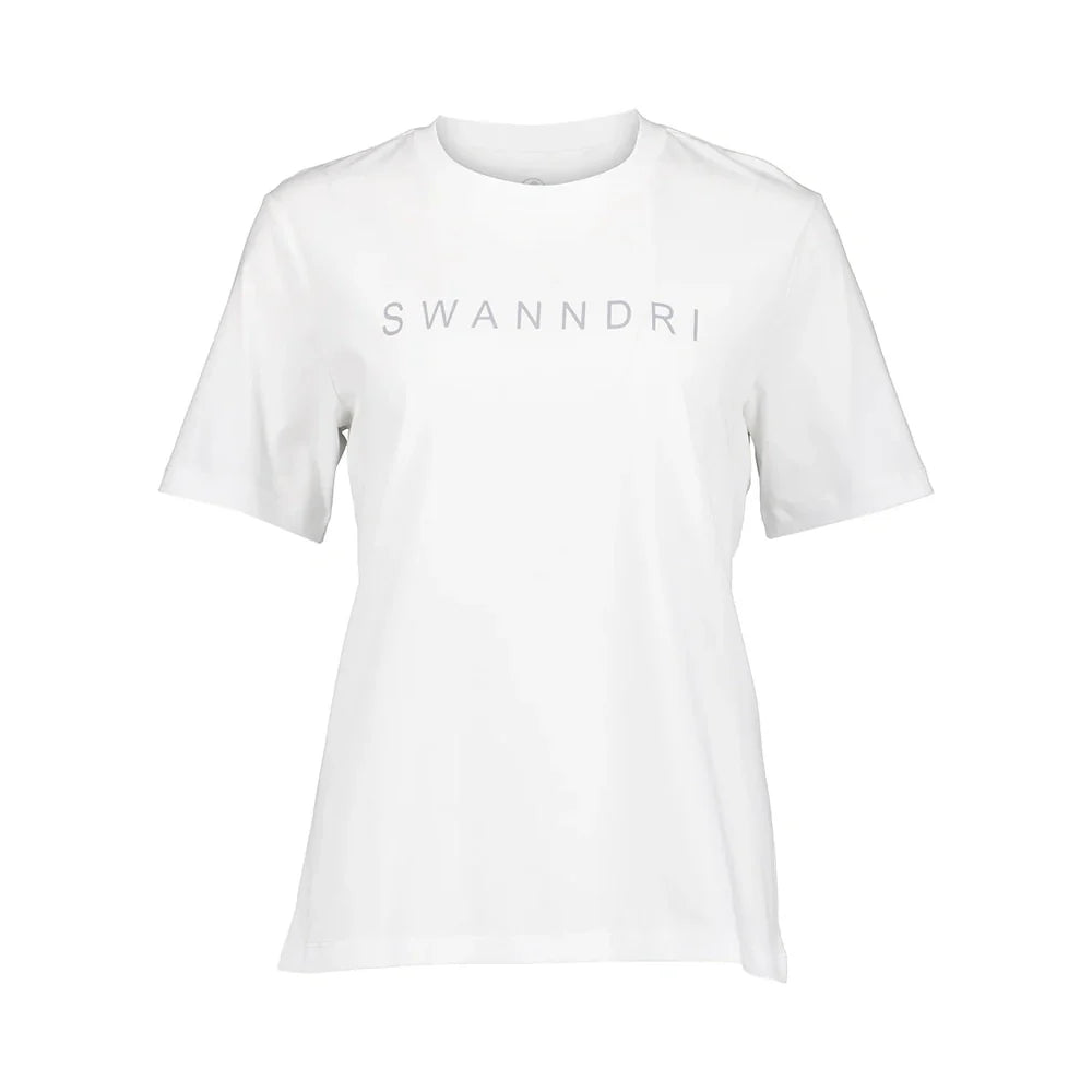 Swanndri Womens Script V2 T-Shirt White/ Platinum