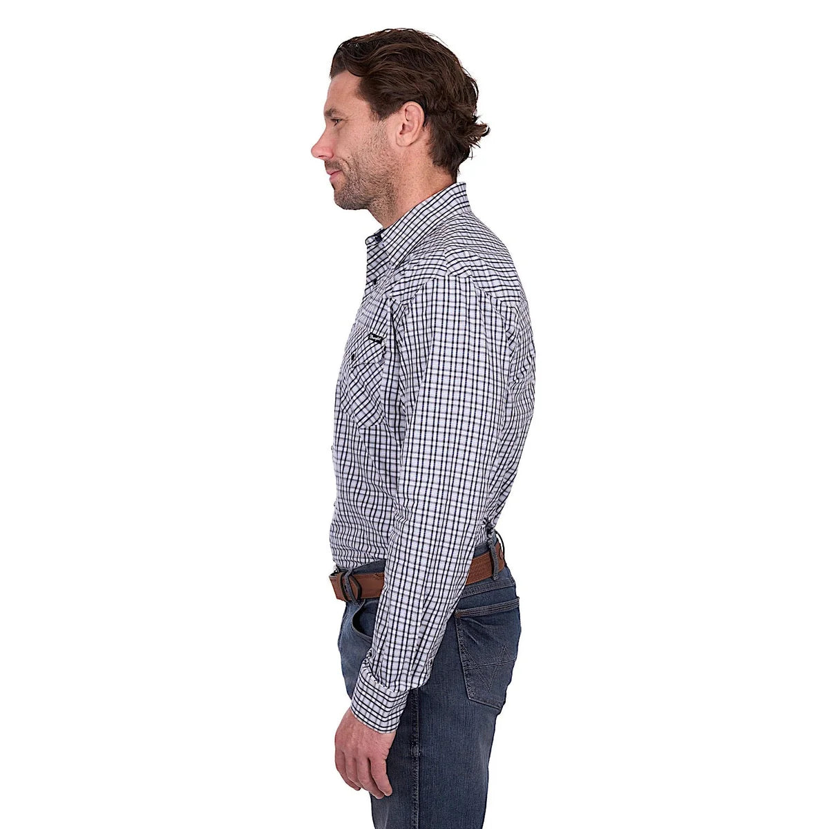 Wrangler Men's Carl Shirt - Navy/Tan