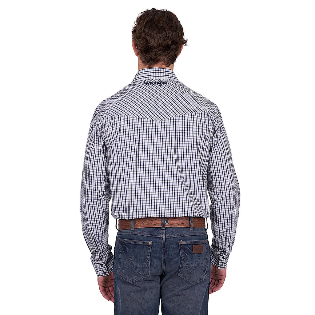 Wrangler Men's Carl Shirt - Navy/Tan