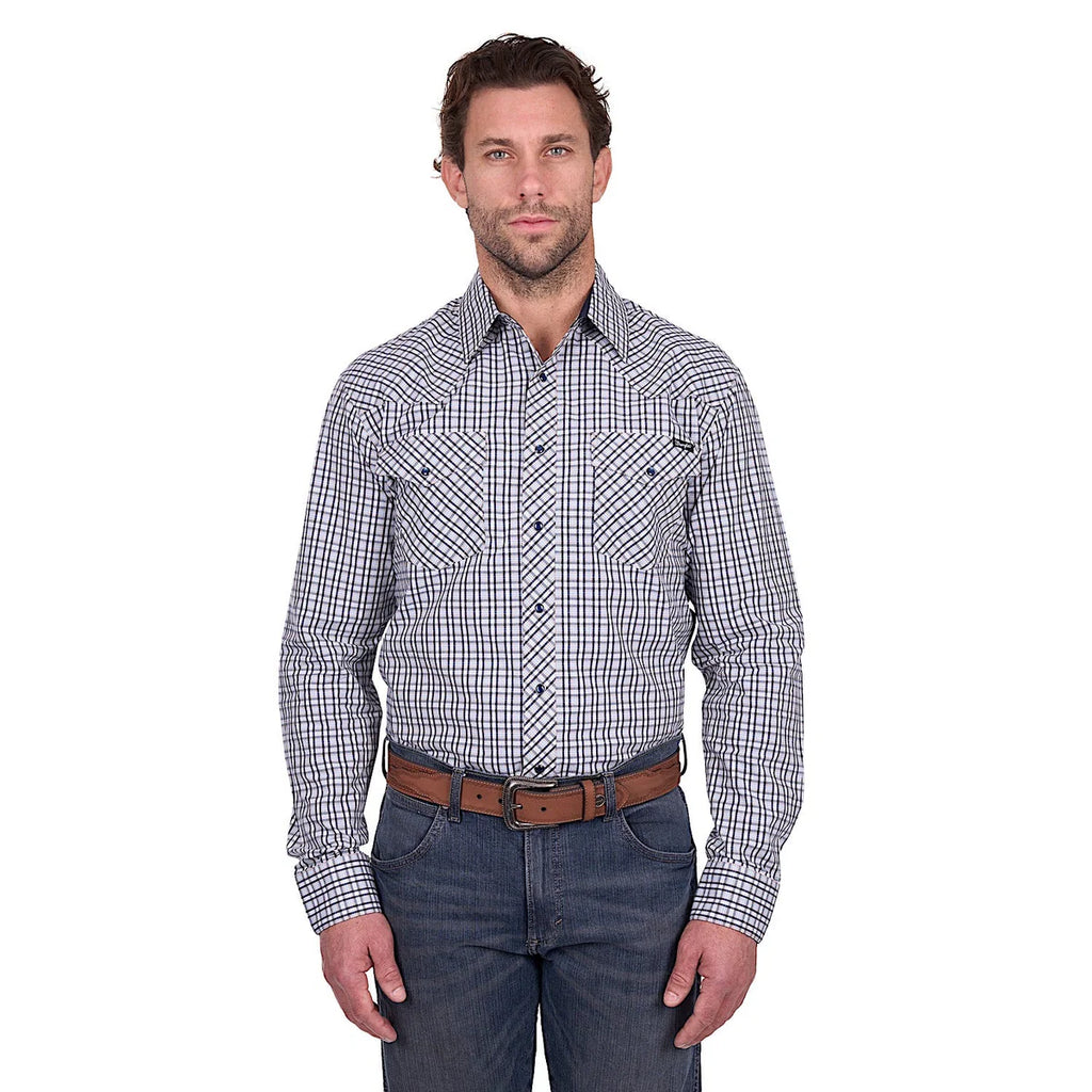 Wrangler Men's Carl Shirt - Navy/Tan