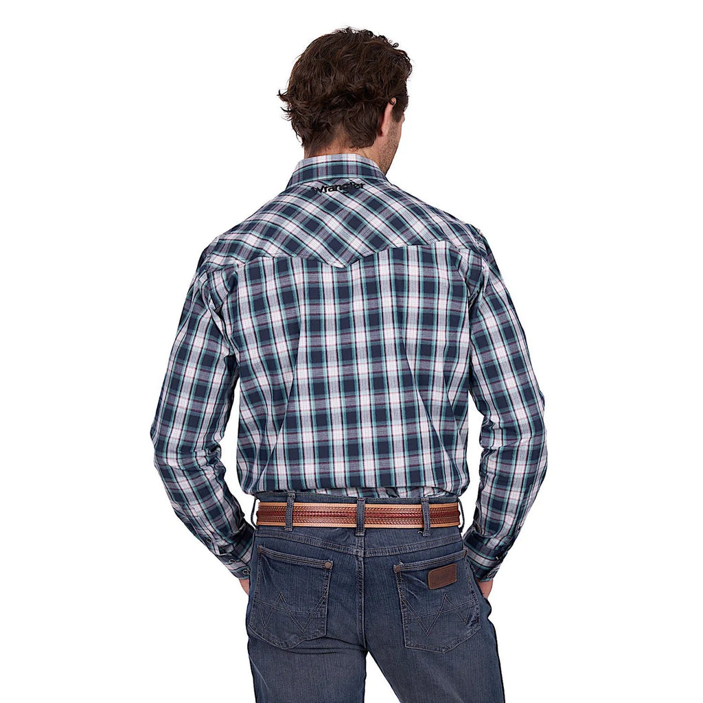Wrangler Men's Dustin Logo Shirt - Black/Green