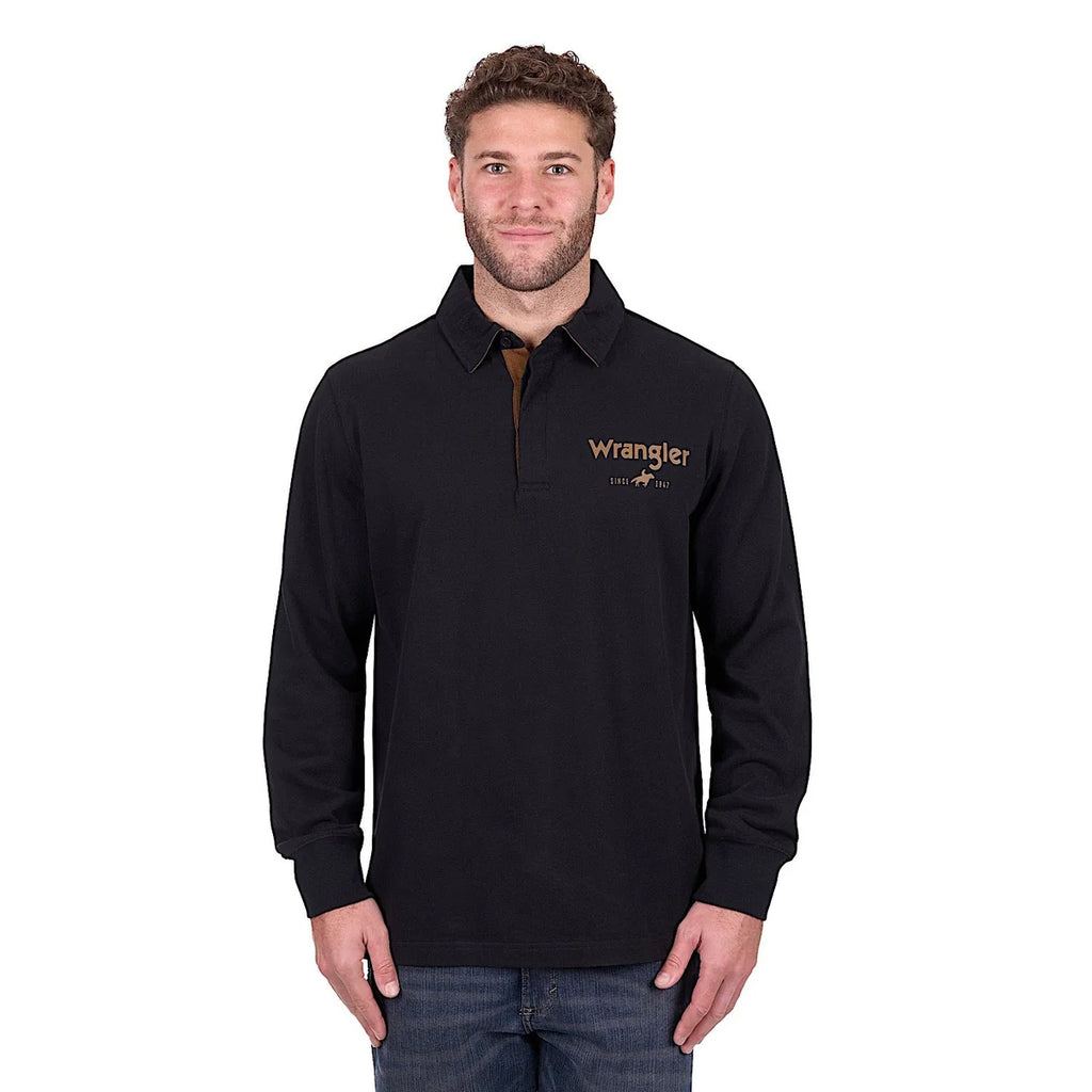 Wrangler Men's Nash Rugby - Black