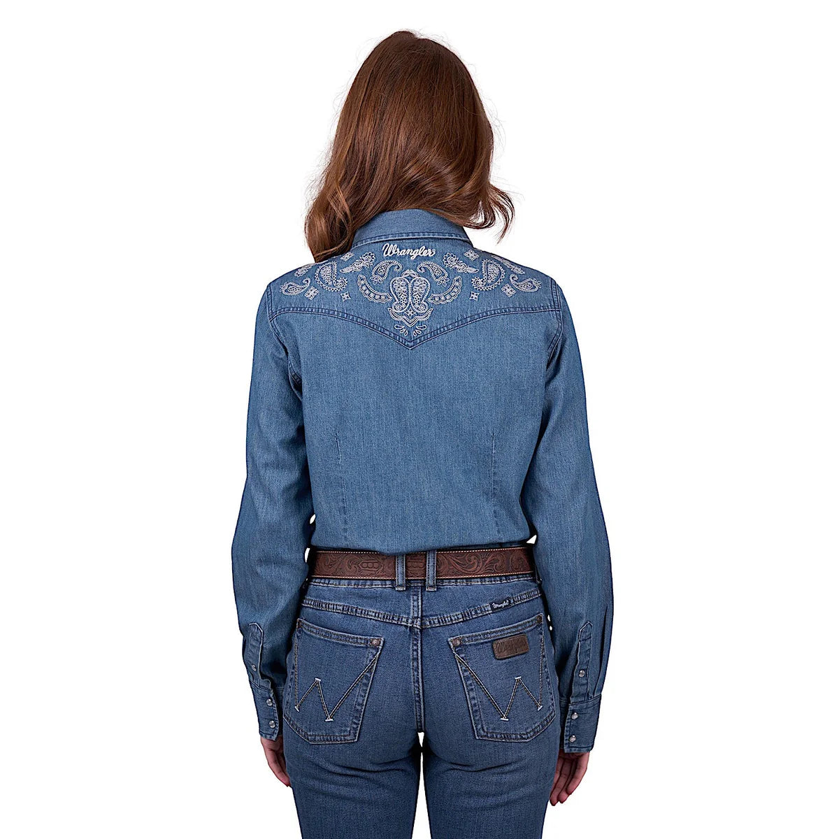 Wrangler Women's Chrissy Western Long Sleeve Shirt - Denim