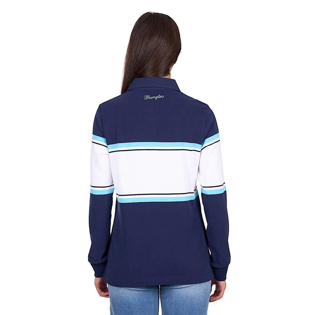 Wrangler Women's Piper Rugby - Navy/Light Blue