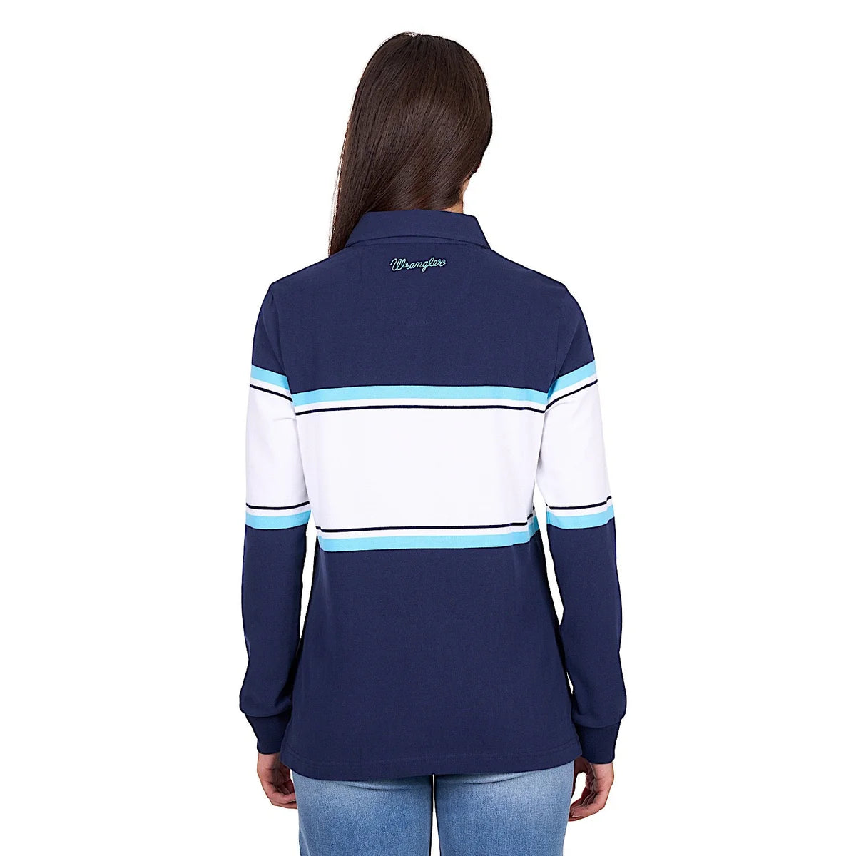 Wrangler Women's Piper Rugby - Navy/Light Blue